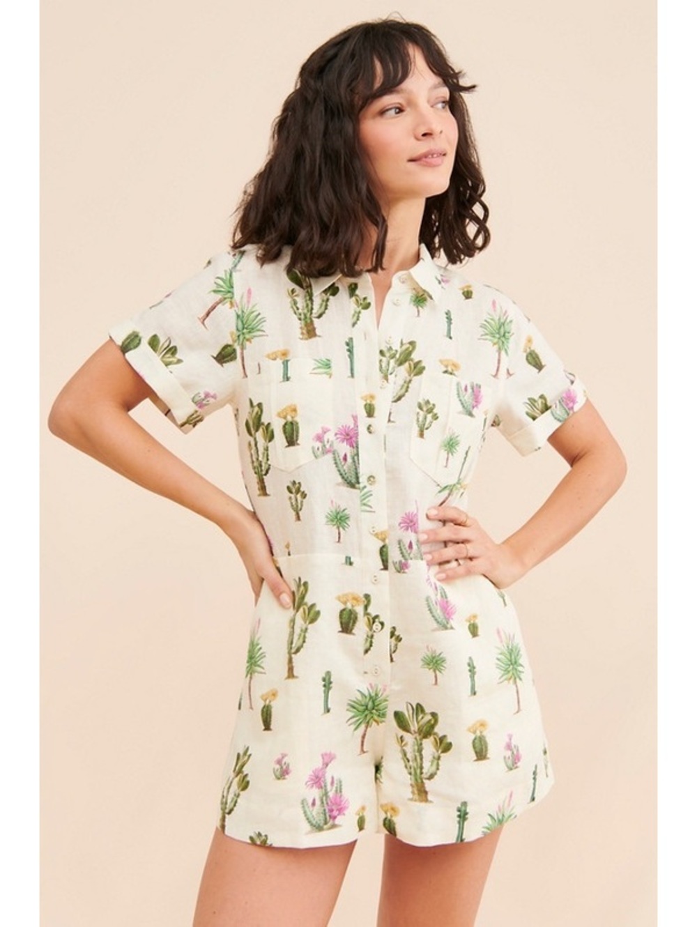 KIVARI Free People Saguero Printed Playsuit Romper